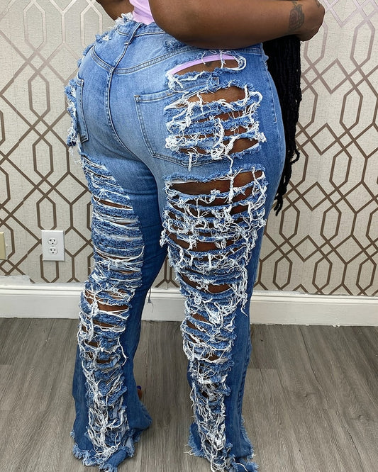 Bad Bitch Distress Jeans